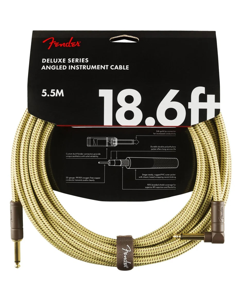 Fender Deluxe Series Instrument Cable, Angle (18.6ft)