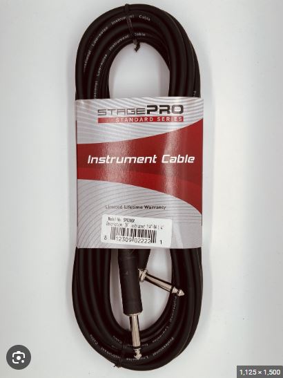 STAGEPRO SPGP20GR Pro Series Instrument Cable. 20ft. Straight - Right Angle