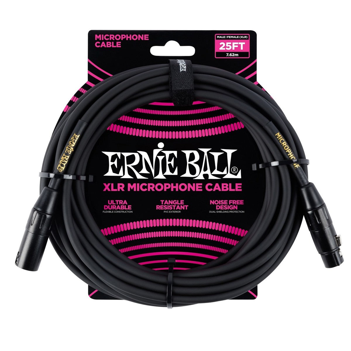 Ernie Ball 25ft Mic Cable - Black